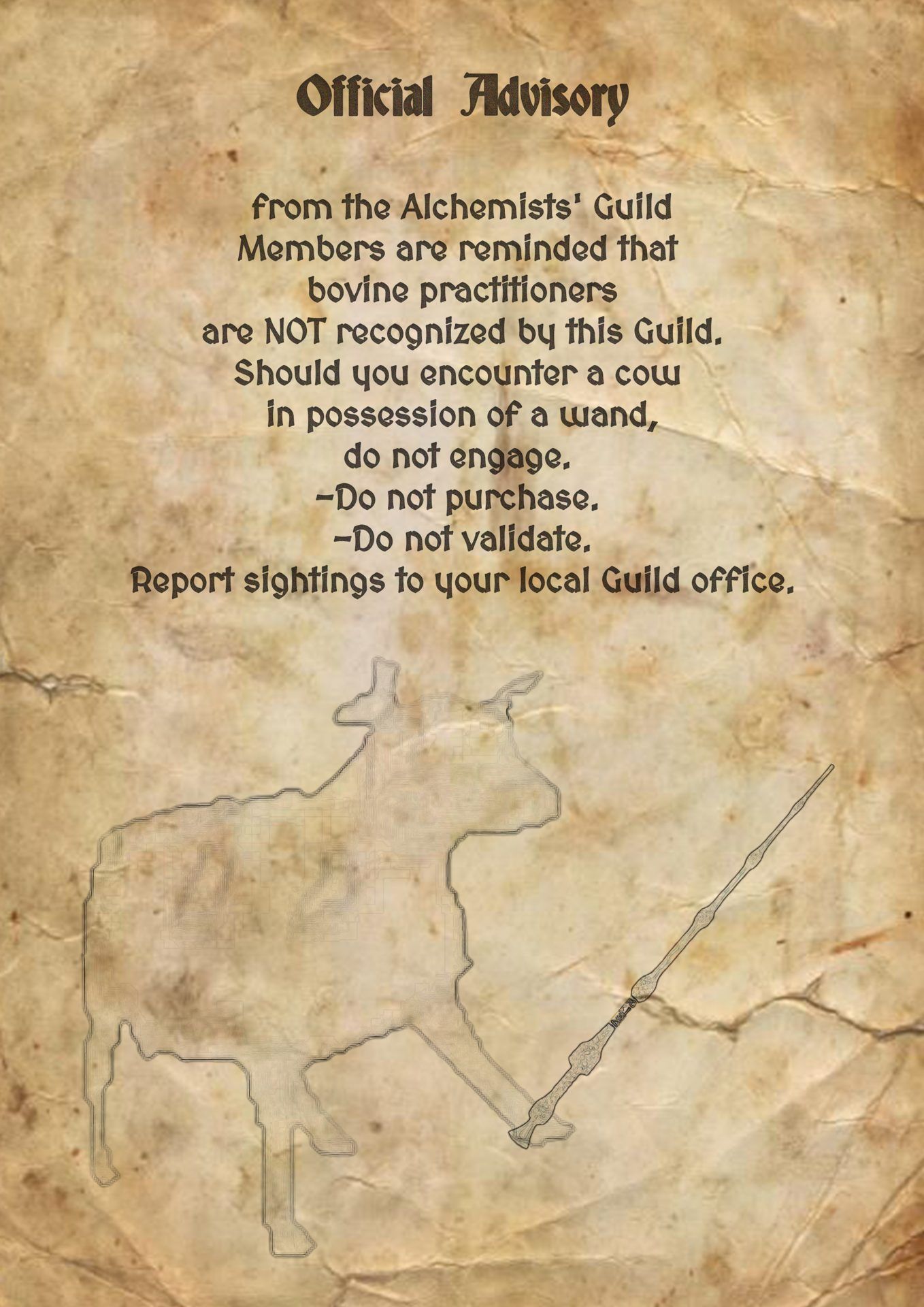 Overbrewed: Poster: Alchemists' Guild advisory